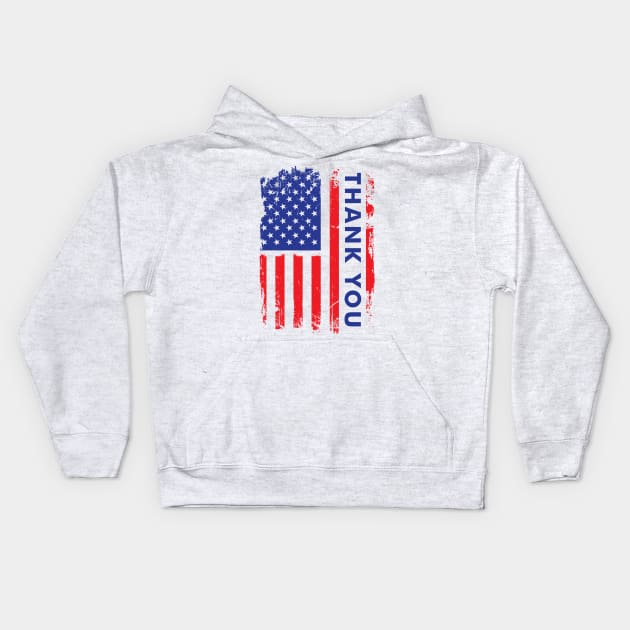 Thank you USA Flag Kids Hoodie by Aldebaran